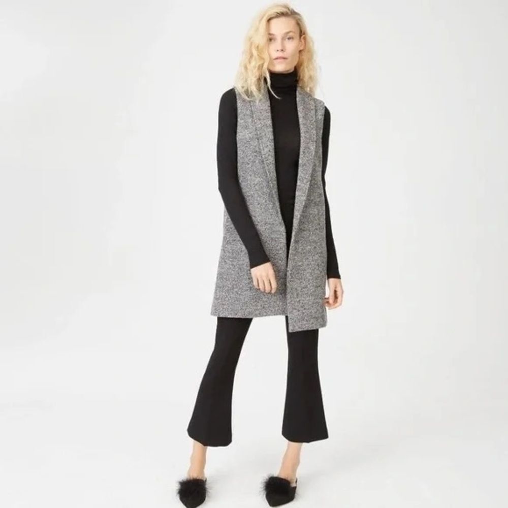 Club Monaco Wool Blend Gray Sleeveless Vest Pockets Medium